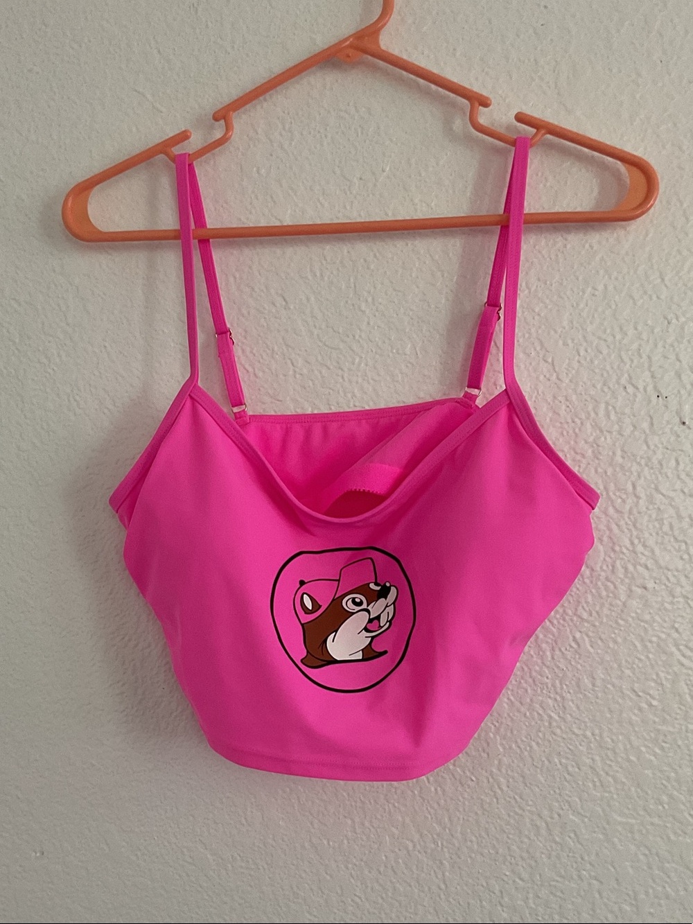 Hot Pink Women's XL BUCEES Bandeau Swim Top with beaver